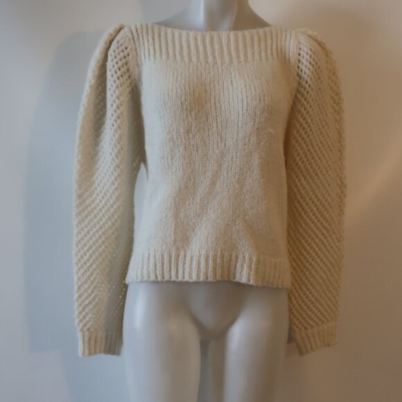Womens LoveShackFancy Cream Knit Sweater Sz M - Picture 6 of 12
